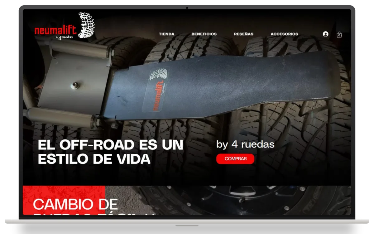 Sitio web de Neumalift desarrollado por MOBA