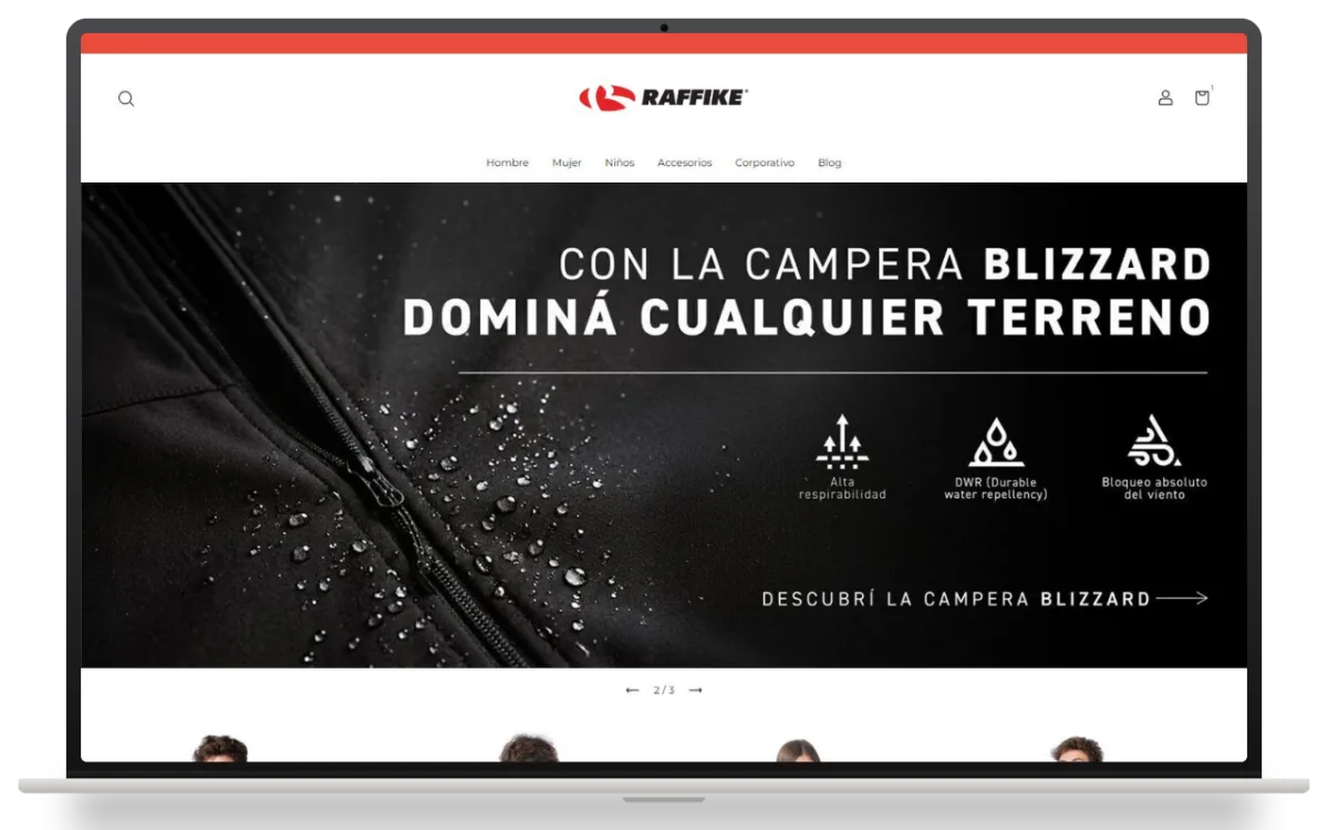 Sitio web de Raffike desarrollado por MOBA